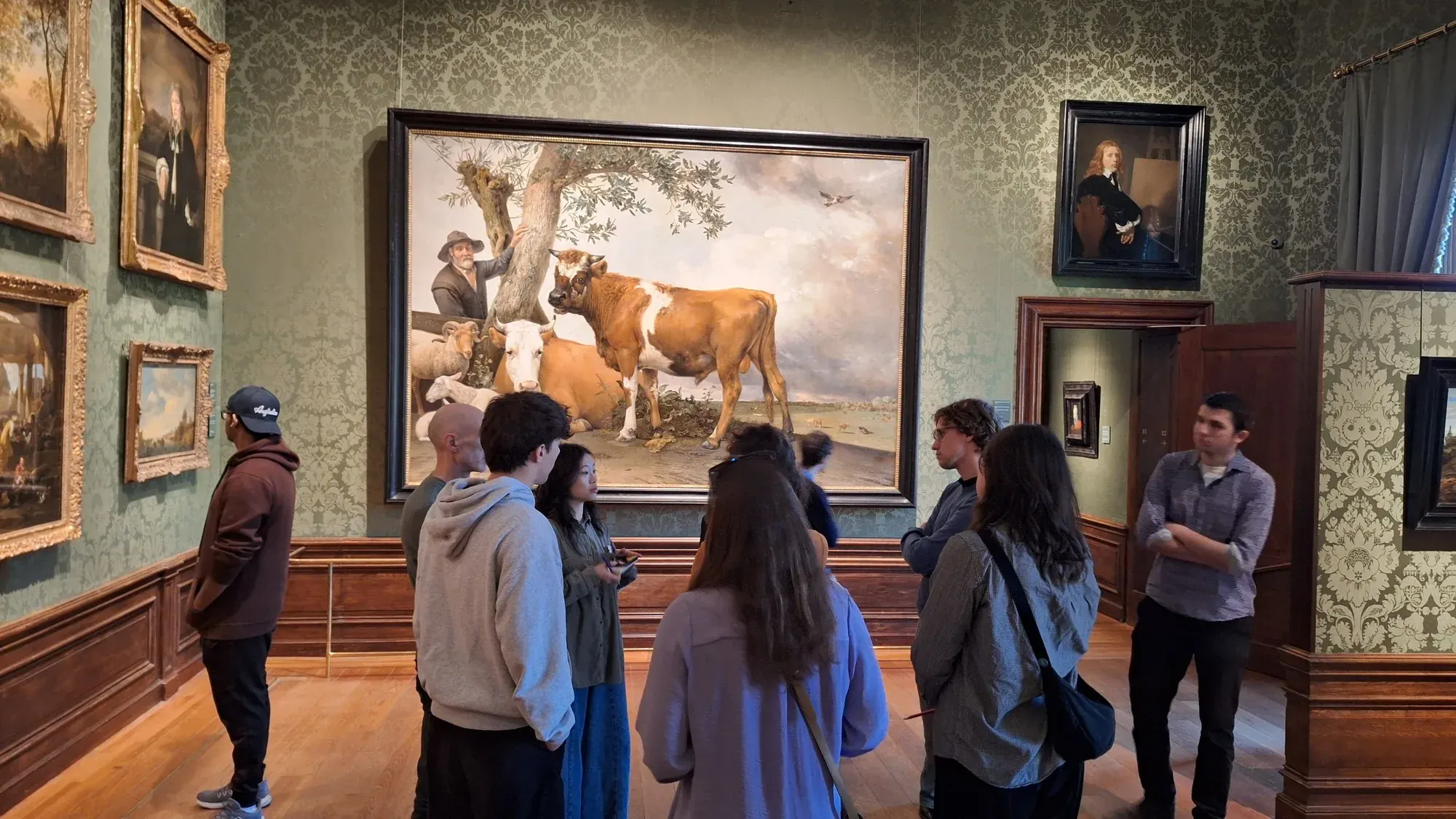Een groep voor De stier van Paulus Potter, op ware grootte geschilderd, Mauritshuis